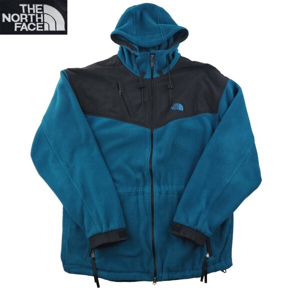 North Face Vintage Fleece Jacket Full Zip Hooded Side Zip Made USA Men's XL - Picture 1 of 15